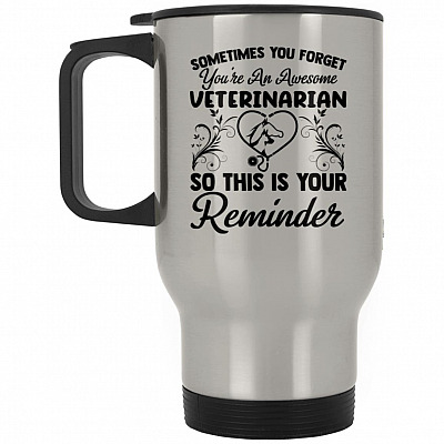 14 oz. Silver Travel Mug