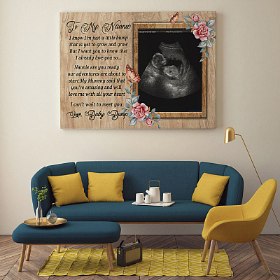 Alternative view of Personalized Photo To My Nannie I Know I'm Just A Little Bump Grandma To Be Framed Canvas Prints - Unframed Poster