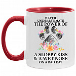 sloppy kiss, White/Red, 11 oz. Accent Mug