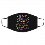 We Can Be Different on the Outside but We Have the Same Heart Inside Washable Reusable Face Mask, Black, Cloth Face Cover – Medium/Large