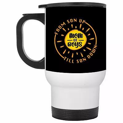 14 oz. White Travel Mug