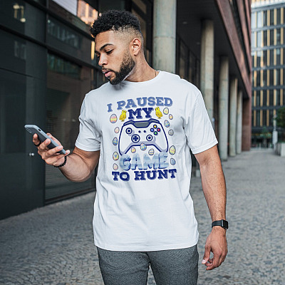 Alternative view of I Pause My Game To Hunt Easter T-Shirt