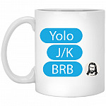Jesus BRB Mug, White, 11 oz. White Mug