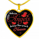 I Believe In Angels Because I Have Some In Heaven Red Cardinal Heart Pendant Necklace - Heart Luxury Necklace (Gold Plated)