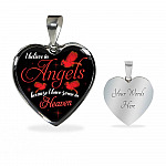 I Believe In Angels Because I Have Some In Heaven Red Cardinal Heart Pendant Necklace - Heart Luxury Necklace (Silver)