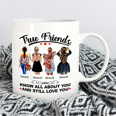 Alternative view of Personalized True Friends Know All About You and Still Love You - Gift for Bff Ceramic Coffee Mug - Travel Bottle