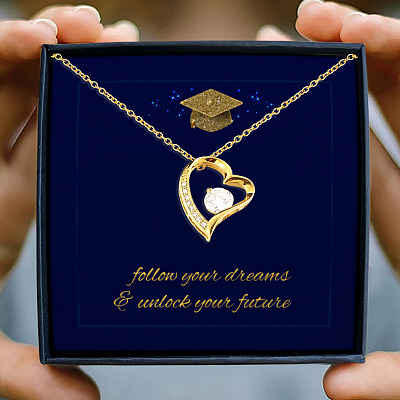Happy Graduation Senior 2021 Follow Your Dreams And Unlock Your Future Forever Love Pendant Necklace Gifts
