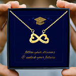 Happy Graduation Senior 2021 Follow Your Dreams And Unlock Your Future Infinity Heart Pendant Necklace Gift