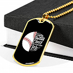 I Can Do All Thing Through Christ Who Strengthens Me Baseball Dog Tag Pendant Necklace - Dog Tag (Gold Plated)