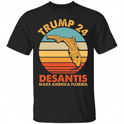 Trump Desantis Make America, Black, Unisex T-Shirt