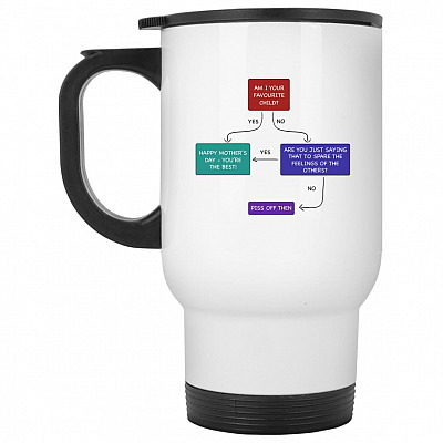 14 oz. White Travel Mug