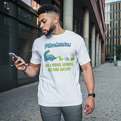 Alternative view of Mimisaurus Like A Normal Grandma But More Awesome T-Shirt