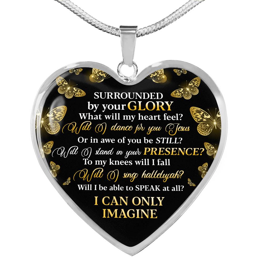 Surrounded By Your Glory What Will My Heart Feel Will I Dance For You Jesus Heart Pendant Necklace - Heart Luxury Necklace (Silver) Surrounded By Your Glory What Will My Heart Feel Will I Dance For You Jesus Heart Pendant Necklace - Heart Luxury Necklace (Silver)