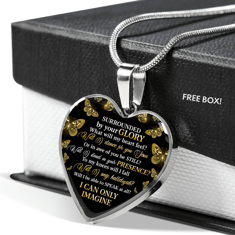 Surrounded By Your Glory What Will My Heart Feel Will I Dance For You Jesus Heart Pendant Necklace - Heart Luxury Necklace (Silver) Surrounded By Your Glory What Will My Heart Feel Will I Dance For You Jesus Heart Pendant Necklace - Heart Luxury Necklace (Silver)