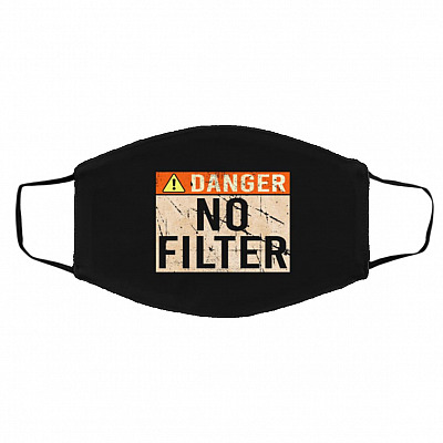 Danger No, Black, Cloth Face Cover – Medium/Large