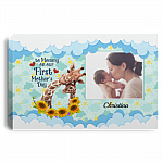 Personalized Custom Photo Giraffe To Mommy On Our First Mother's Day Framed Canvas - Unframed Poster, White, 0.75'' Framed Canvas