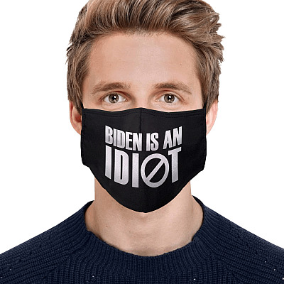 Alternative view of Biden Is an Idiot - Biggest Idiot Democrats Ever - Funny Reusable Printed Cloth Face Mask Cover