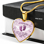 I Carried You For Every Second Of Your Life Heart Pendant Necklace - Heart Luxury Necklace (Gold Plated)