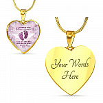 I Carried You For Every Second Of Your Life Heart Pendant Necklace - Heart Luxury Necklace (Gold Plated)