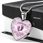 I Carried You For Every Second Of Your Life Heart Pendant Necklace - Heart Luxury Necklace (Silver)