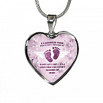 I Carried You For Every Second Of Your Life Heart Pendant Necklace - Heart Luxury Necklace (Silver)