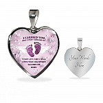 I Carried You For Every Second Of Your Life Heart Pendant Necklace - Heart Luxury Necklace (Silver)