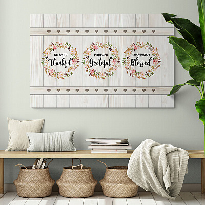 Alternative view of So Very Thankful Forever Grateful Unbelievably Blessed Framed Canvas Prints - Unframed Poster - Wall Art