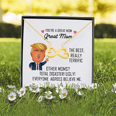 Alternative view of You're A Great Mom Great Mom The Best Really Terrific Everyone Agrees Believe Me Infinity Heart Pendant Necklace