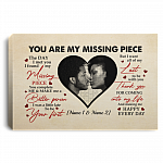Personalized You Are My Missing Piece Black Couple Gallery Wrapped Framed Canvas Prints - Unframed Poster, White, 0.75'' Framed Canvas