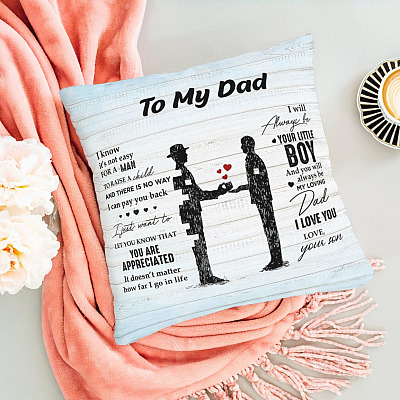 Alternative view of Son To My Dad I Know It's Not Easy for A Man to Raise a Child Throw Pillow - Decorative Pillow