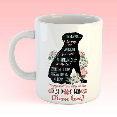 Alternative view of Personalized Dog Mom Mother's Day Gift Ceramic Coffee Mug - Happy Mother's Day to Best Dog Mom Travel Bottle