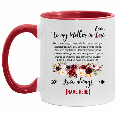 personalized accent mug, White/Red, 11 oz. Accent Mug