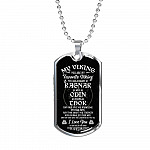 My Viking You Are My Favorite Viking You Are as Brave as Rag-nar Wise as Odin Dog Tag Pendant Necklace - Dog Tag (Silver)