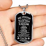 My Viking You Are My Favorite Viking You Are as Brave as Rag-nar Wise as Odin Dog Tag Pendant Necklace - Dog Tag (Silver)