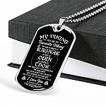 My Viking You Are My Favorite Viking You Are as Brave as Rag-nar Wise as Odin Dog Tag Pendant Necklace - Dog Tag (Silver)