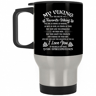 14 oz. Silver Travel Mug