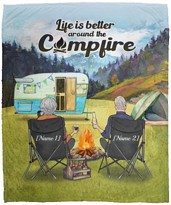 Personalized Life Is Better Around TBlanket, White, Cozy Plush Fleece Blanket - 50x60