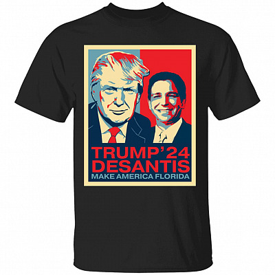 Trump Desantis Make America, Black, Unisex T-Shirt