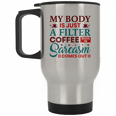 14 oz. Silver Travel Mug