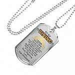 To My Viking I Know You're Tired You're Fed Up Keep Fighting Love Your Shieldmaiden Dog Tag Pendant Necklace - Dog Tag (Silver)
