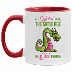 Old Mug, White/Red, 11 oz. Accent Mug