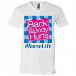 nurse shirt, White, V-Neck T-Shirt