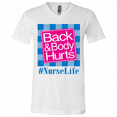 nurse shirt, White, V-Neck T-Shirt