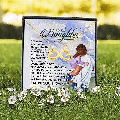 Alternative view of To My Daughter If I Could Give You One Thing In This Life Love Dad Infinity Heart Pendant Necklace