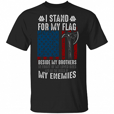 I Stand For My Flag BesidShirt, Black, Unisex T-Shirt