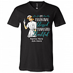 Personalized Proud Essential Workers - I'm Essential 2021 T-shirt - V-neck, Black, V-Neck T-Shirt