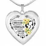 To My Daughter Always Remember You Are Braver Than You Believe Mama Loves You Heart Pendant Necklace - Heart Luxury Necklace (Silver)