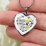 To My Daughter Always Remember You Are Braver Than You Believe Mama Loves You Heart Pendant Necklace - Heart Luxury Necklace (Silver)