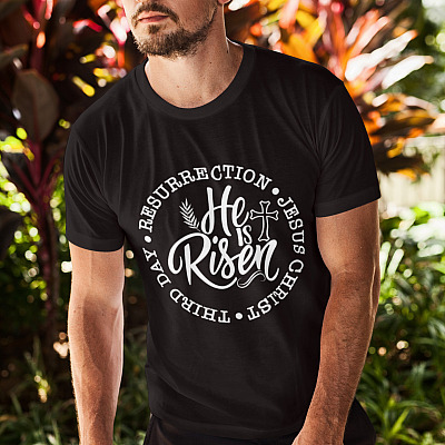 Alternative view of He Is Risen Jesus Resurrection T-Shirt - Jesus Christ Shirt