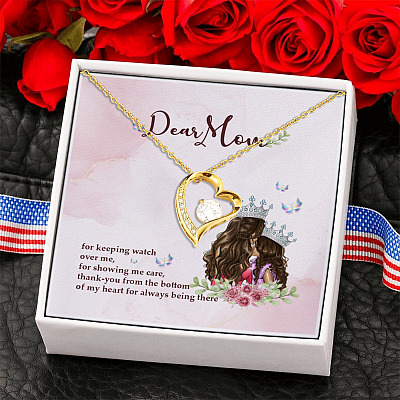 Mothers Day Jewelry Thank You for Always Being There for Me Forever Love Pendant Necklace